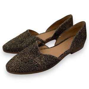 Madewell Spotted Calf Hair D’Orsay Flats Sz 9 Pointed Toe Animal Print Leather